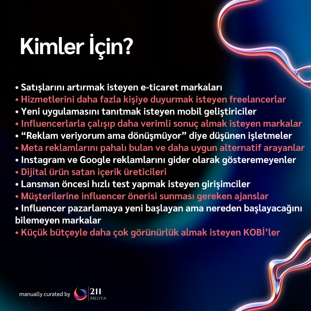 Influencer pazarlama için hedef marka profili